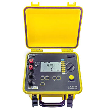 Chauvin Arnoux CA 6240 micro ohmmeter with dual display, automatic measurement, and recording, in a rugged leakproof enclosure