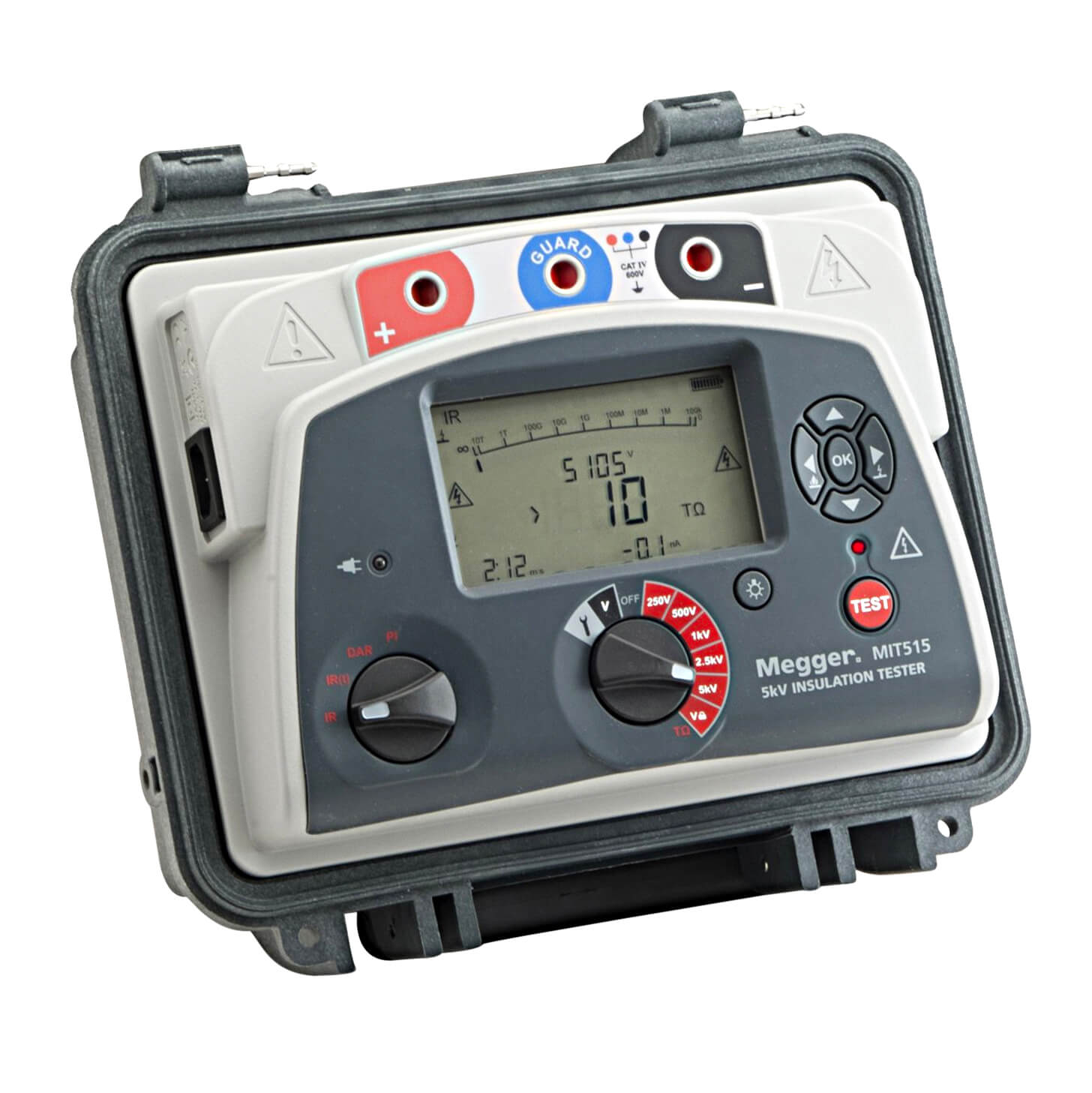 Megger MIT515 5 kV insulation resistance tester for IR, PI, and DAR testing